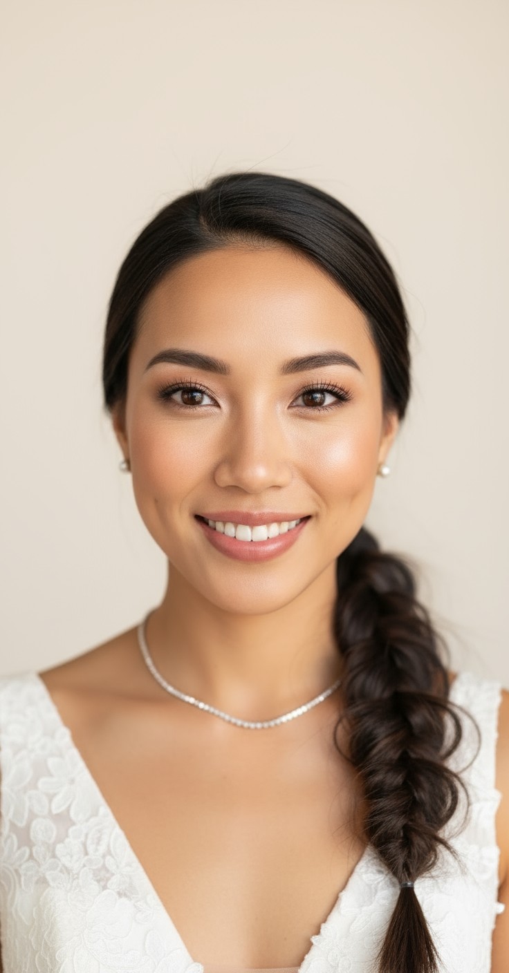 After Mermaid Braid Wedding Hair